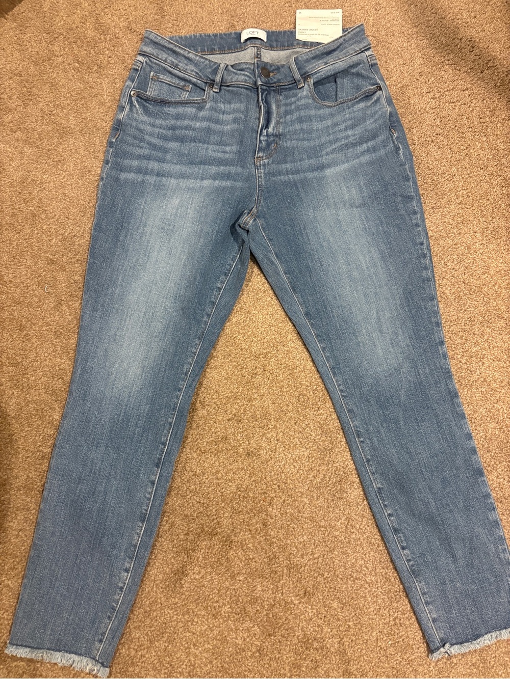 LOFT Skinny Ankle Jeans in Light Blue Wash